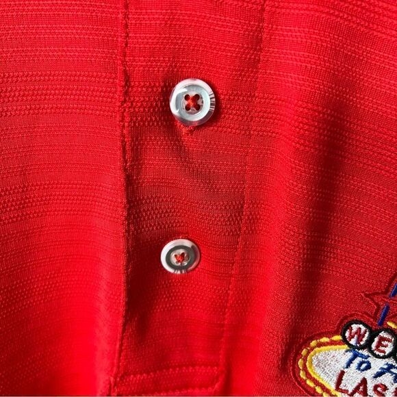 Hartwell Welcome To Las Vegas Sign Men's XL Performance Red Short Sleeve Polo - Picture 4 of 7